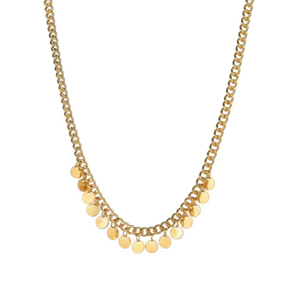 Круглая железная пластина колье-цепочка на ключицу в наличии.