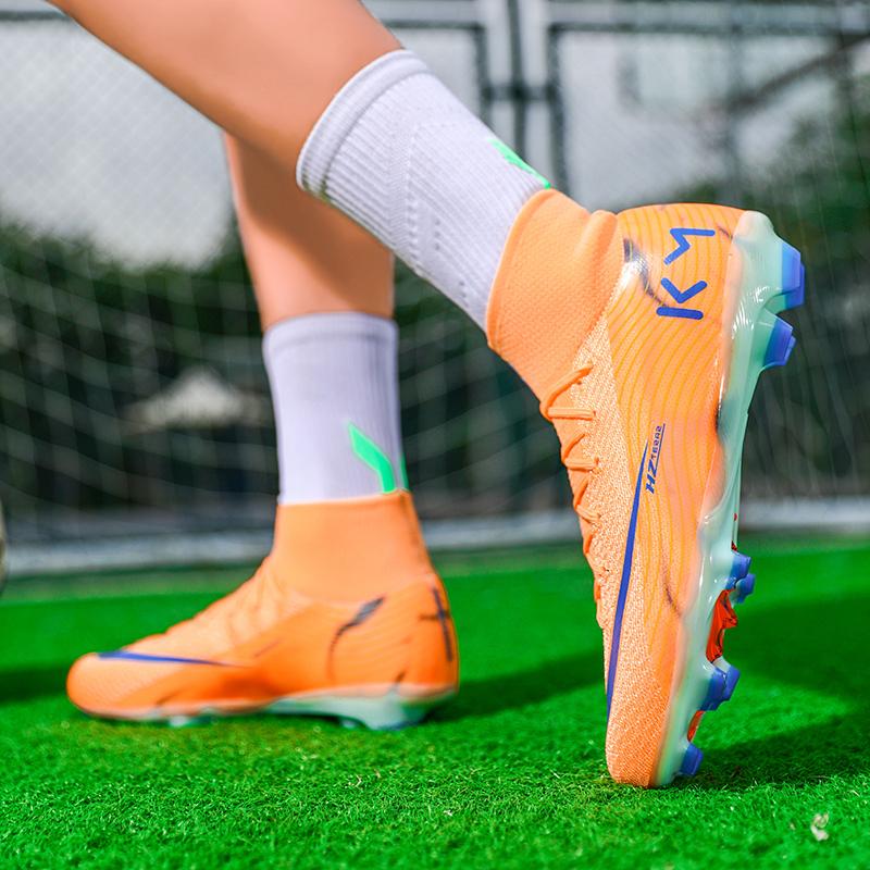 Male Adults''s High Top Football Shoes FG Long Spikes Adult Football Shoes Lightweight Professional Athletic Training