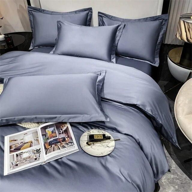 3-teiliges Set Luxus-Bettwäsche-Set aus 100 % ägyptischer Baumwolle, Bettbezug-Set für Einzel-, Doppel-, Queen-Size-Betten, weicher Bettbezug, Kissenbezug