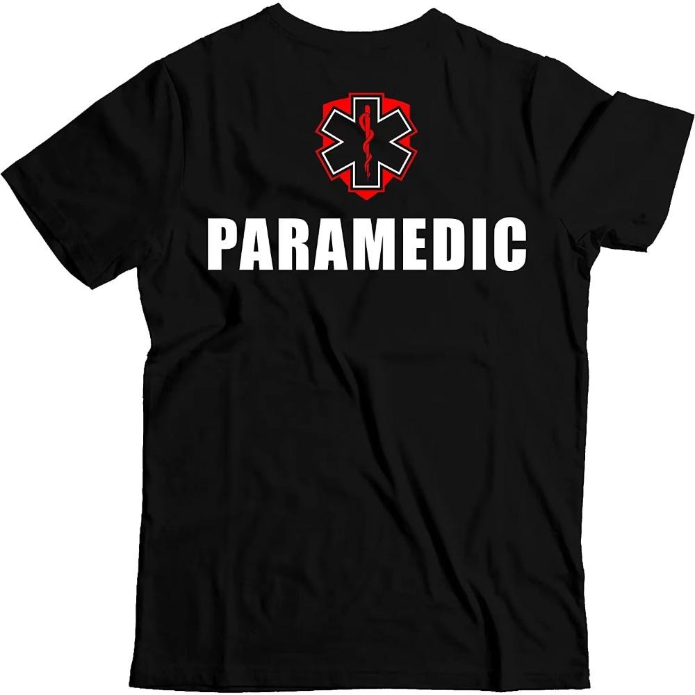 

2024 Paramedic T-Shirt, Front and Back Print Tee Shirt Men s 100% Casual T-shirts Loose Top Size S-3XL Mens Top XXXXXL чёрный