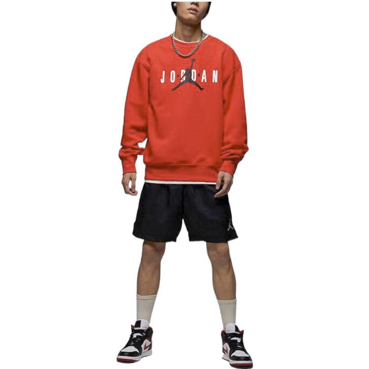 Jordan Logo Print Crew Neck Sweatshirt Men Tops Red FD9938-671
