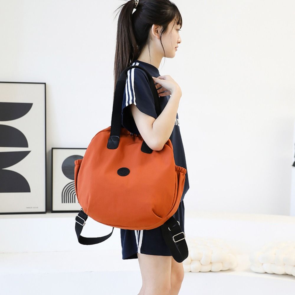 Korean Style Round Shape Shoulder Bag Large Capacity Fitness Bag Swimming Nylon Backpack Girls