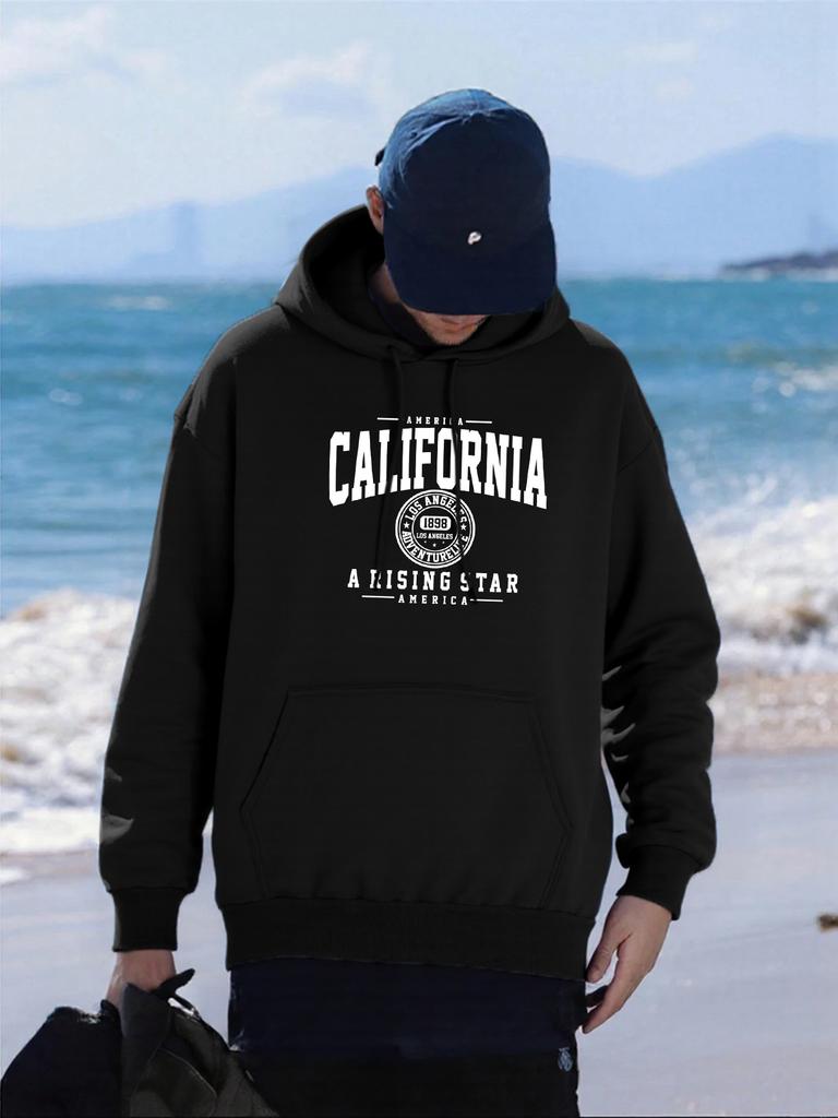 Califorina America City Letter Print Man Hoody Hip Hop Multicolor Hoodies Fleece All-Match Pullovers Oversized Pocket Sportswear