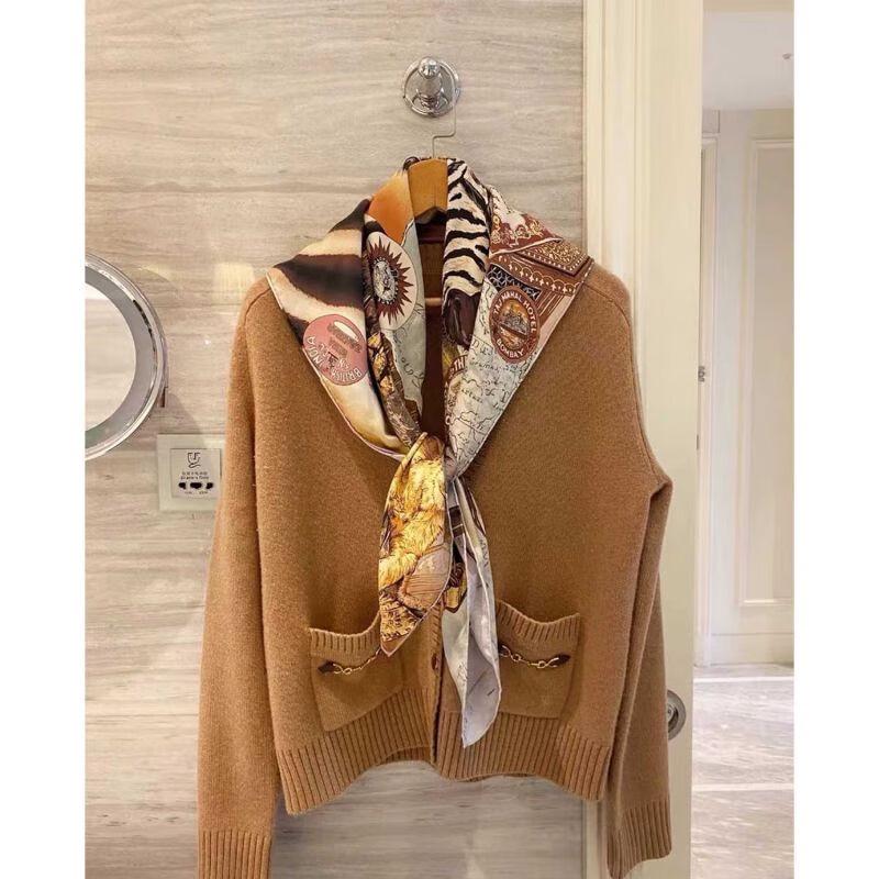 NINA SOLOR Double-Sided Sand-Washed Silk Scarf