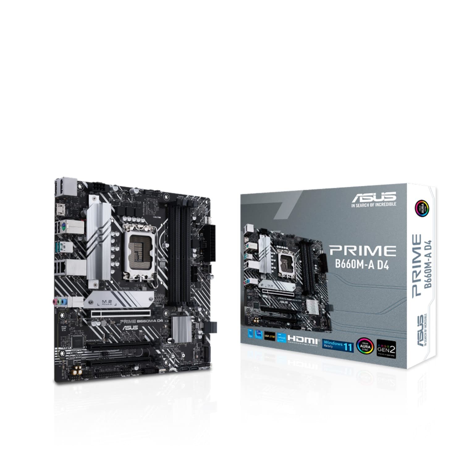 

Материнська плата ASUS INTEL 12-го покоління, сумісна з процесором B660, mATX, авторизований дистриб’ютор PRIME D4 (LGA1700) B660M-A [Вітчизняний продукт] чорний