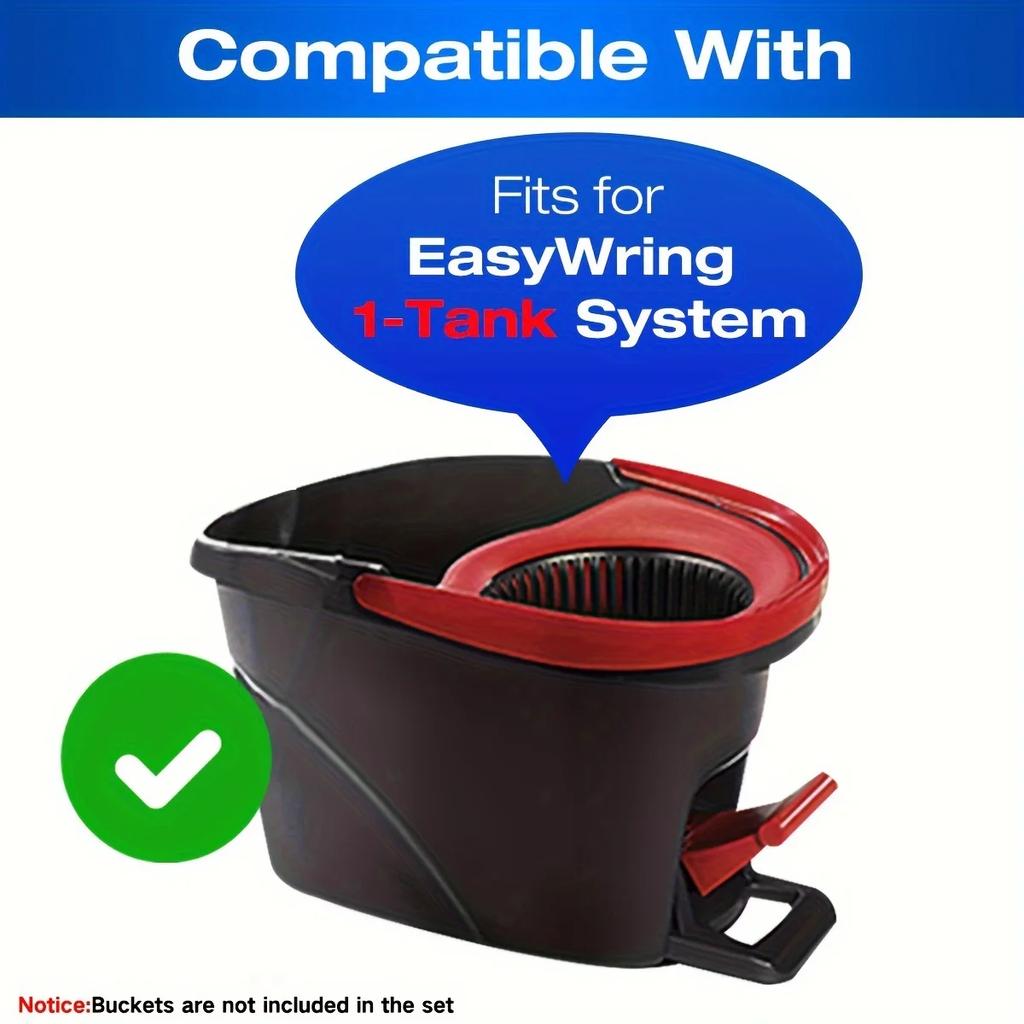 Spin Mop Replace Head for EasyWring 1 Tank,Upgraded Scrub Brush Mop Replacement Head Compatible with Vileda/O-ceda