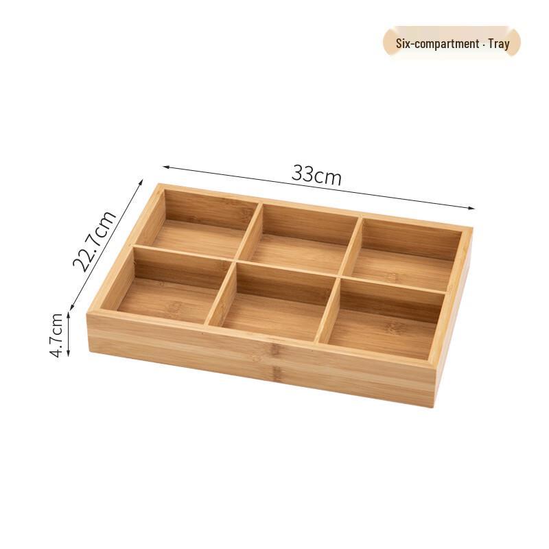 Japanese Style Divided Bamboo Wood Serving Tray