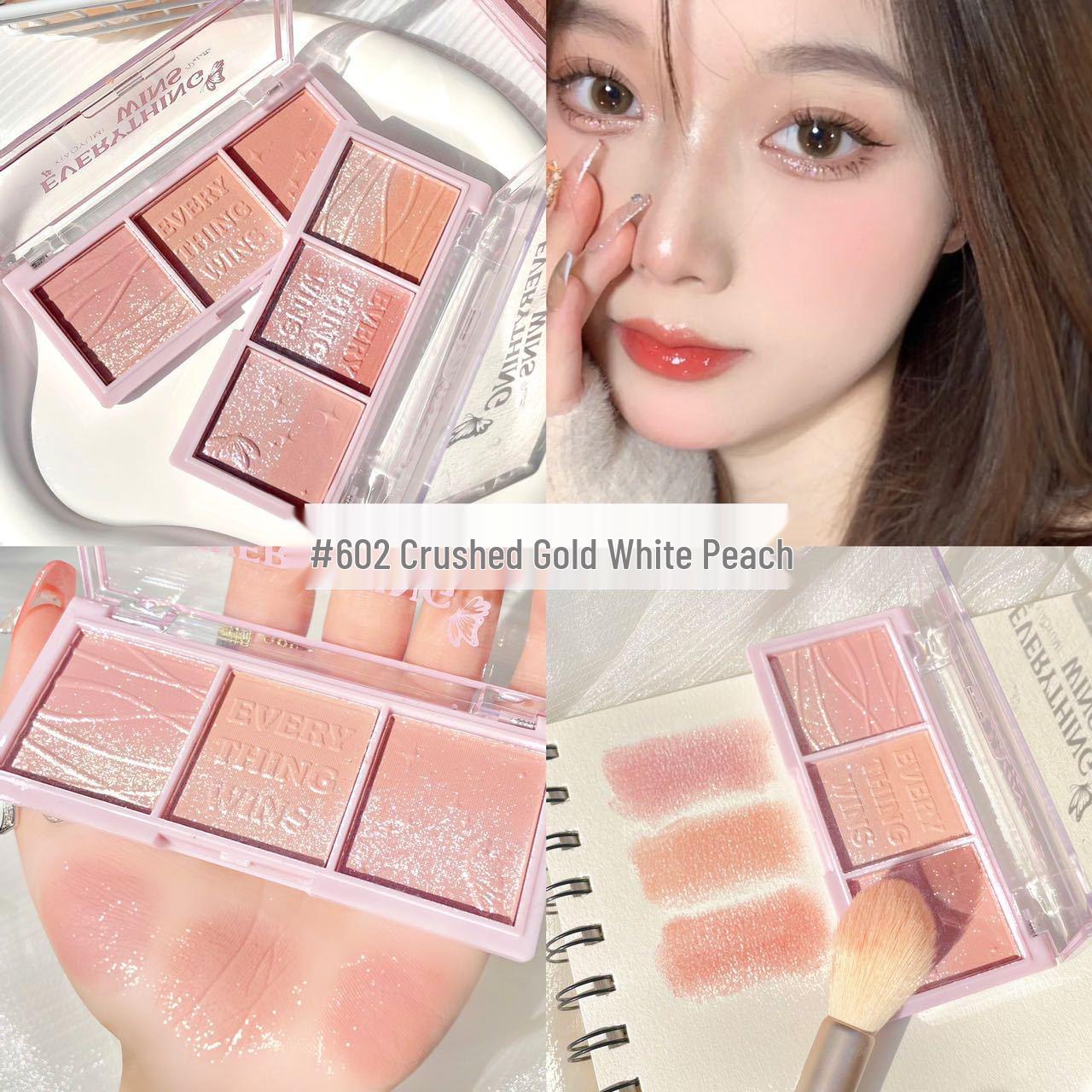 

Secret Garden Three-Color Blush & Eyeshadow: Natural Milk Tea, Rose, Pearlescent Matte & Fine Shimmer. Perfect for Students.
