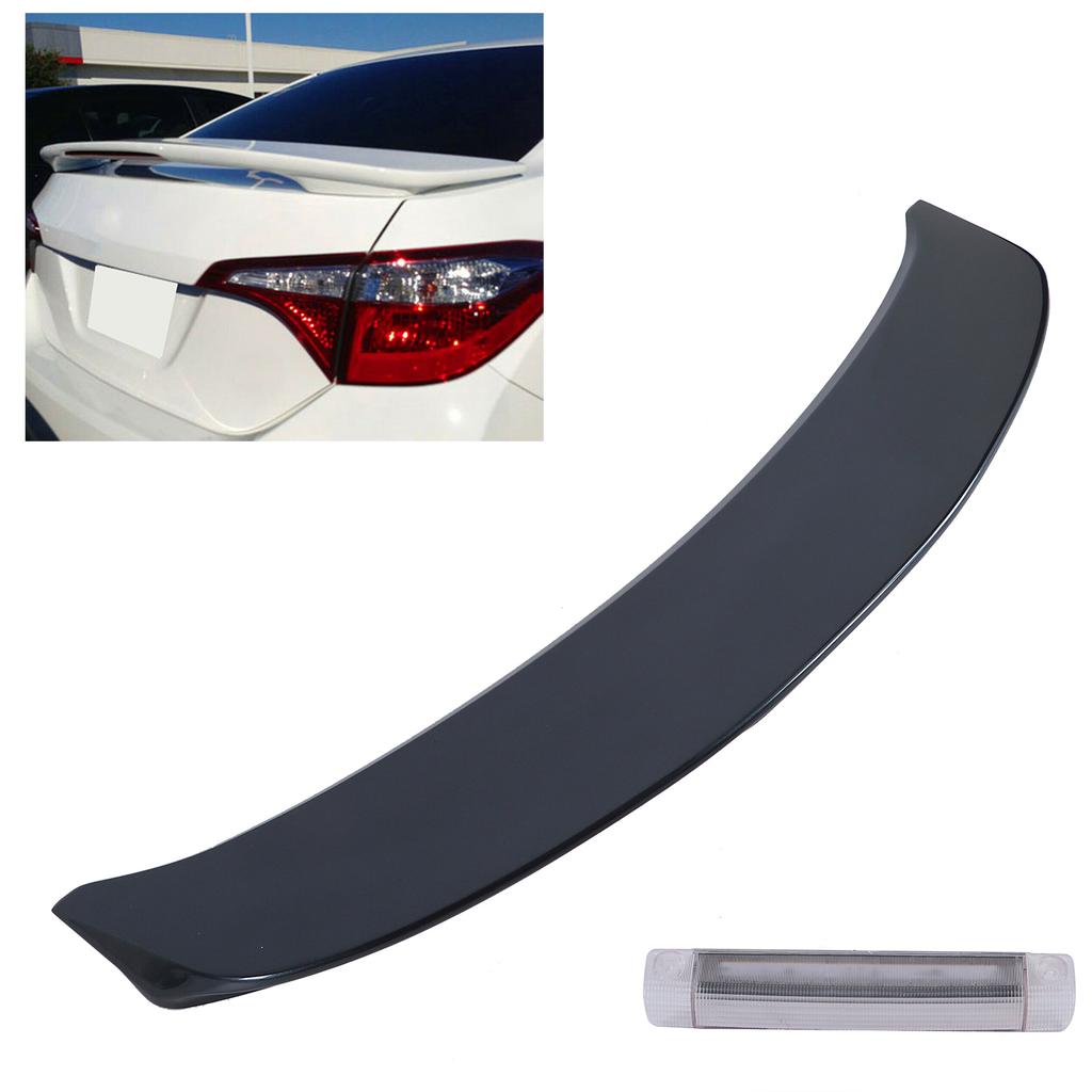 Rear Trunk Spoiler Wing with Light Aerodynamic Accessory Replacement for Corolla 2014-2019 Gray