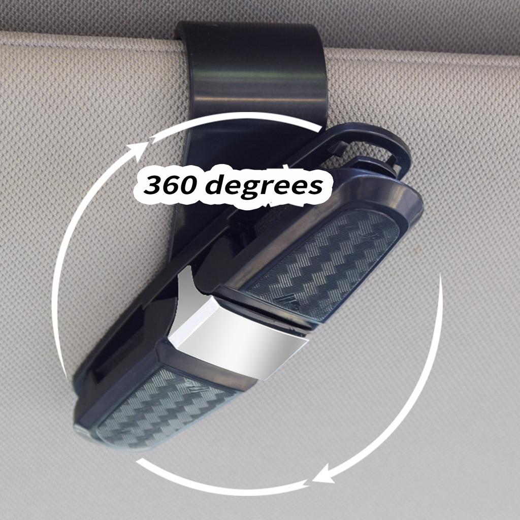 Glasses Holders for Car Sun Visor 2 Pack Carbon Fibre Car Eyeglasses Sunglasses Hanger Mount Ticket Card Clip