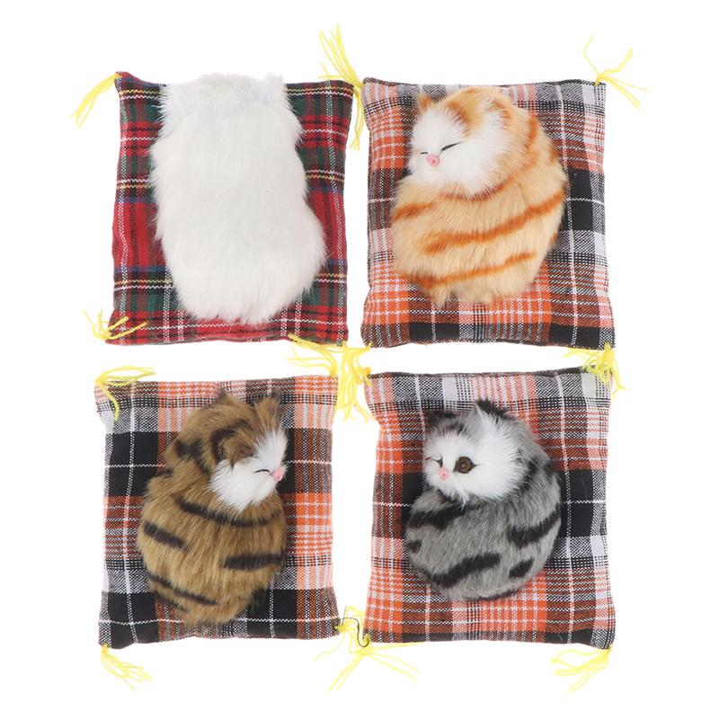 Car Ornaments Simulation Sleeping Cats Decor Plush Doll Auto Accessories