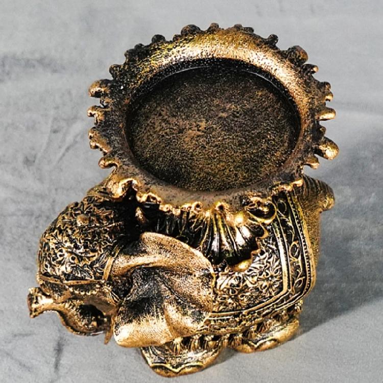 Porta-velas Elefante da Sorte Riqueza Estátua de Resinas Animais Castiçais para Velas Tealight