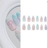 24PCS Elegant Press On Nail Set Featuring Pearls Seashells Design And Shimmering Rhinestones 3D Ombres Glows ABS False Nail Easy Application
