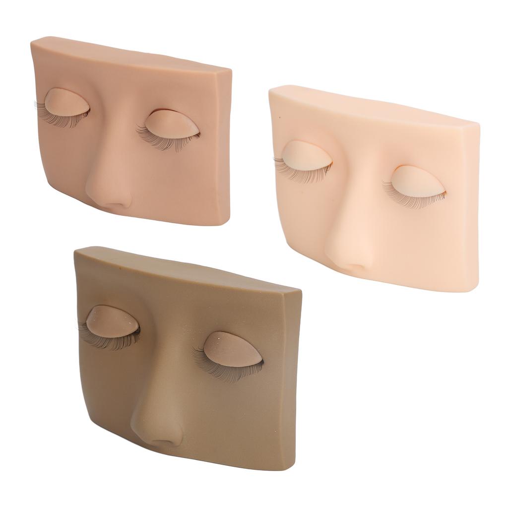 3 Colors Lash Mannequin Head Realistic Eyelash Practice Mannequin Head with 9 Pairs of Removable
