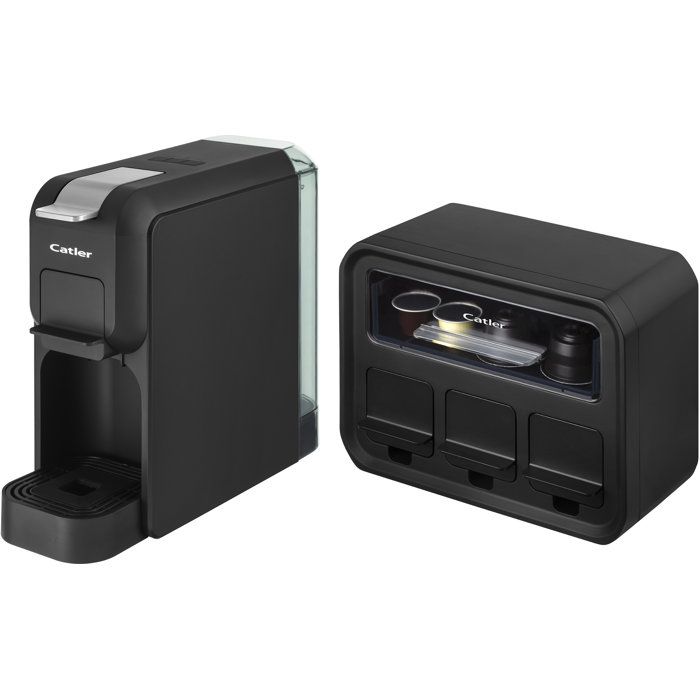 Kapselkaffeemaschine CATLER Porto ES 721 - Kompatibel Dolce Gusto - Nespresso - Kapselaufbewahrungsbox - Schwarz schwarz