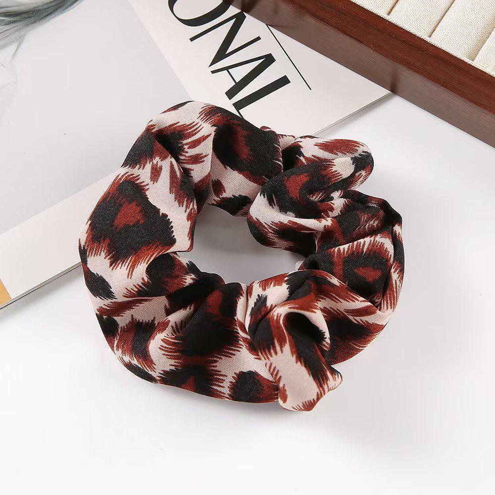 Durable High Elasticity Leopard Print Scrunchie for Adults
