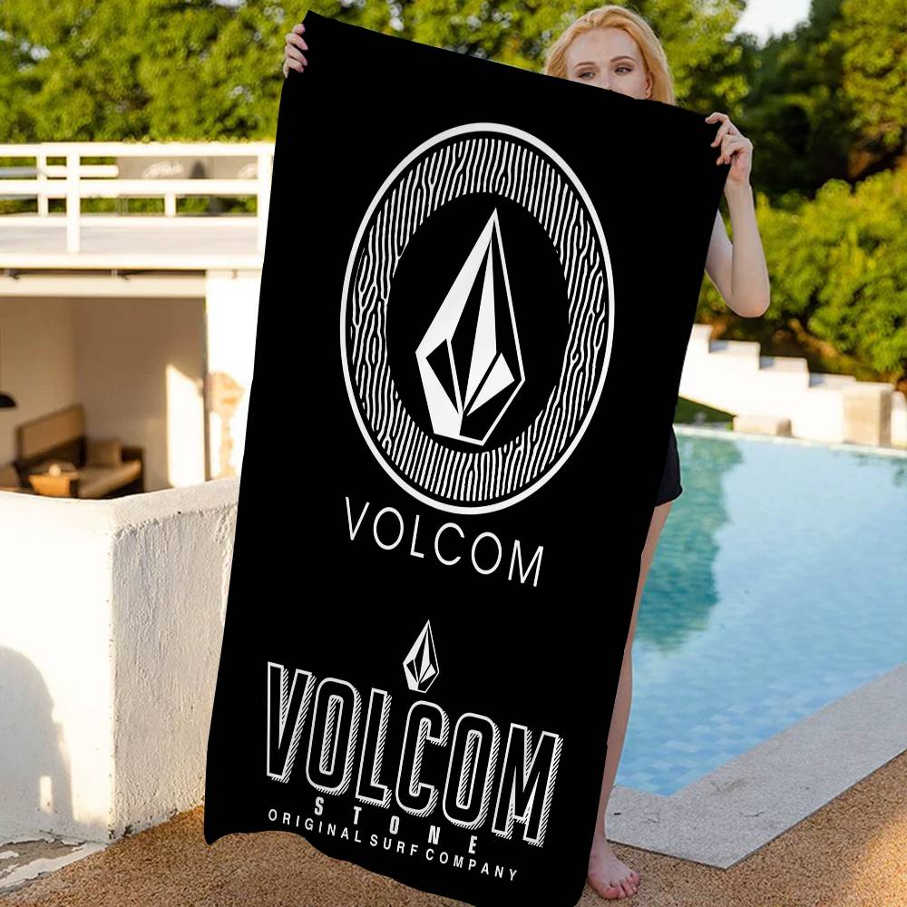 V-Volcoms LOGO Beach Towel Colorful Bath Towels For Girl Microfiber Quick Dry Sand Free Beach Yoga Spa Gym Pool