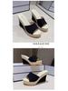 2024 Stylish European & American One-Strap Wedge Platform Slides: Plus-Size, Open-Toe Women's High Heel Slippers