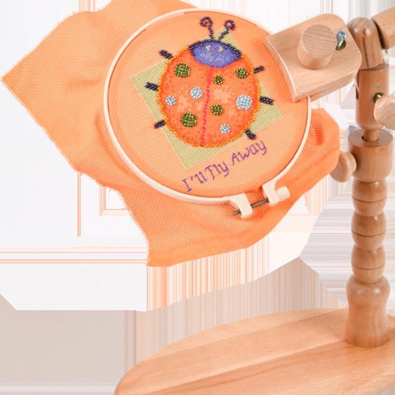 Adjustable Rotated Wood Embroidery Hoop Stand Desktop Stitching Frame Stand Stitching Frame Holder for Needlework Craft