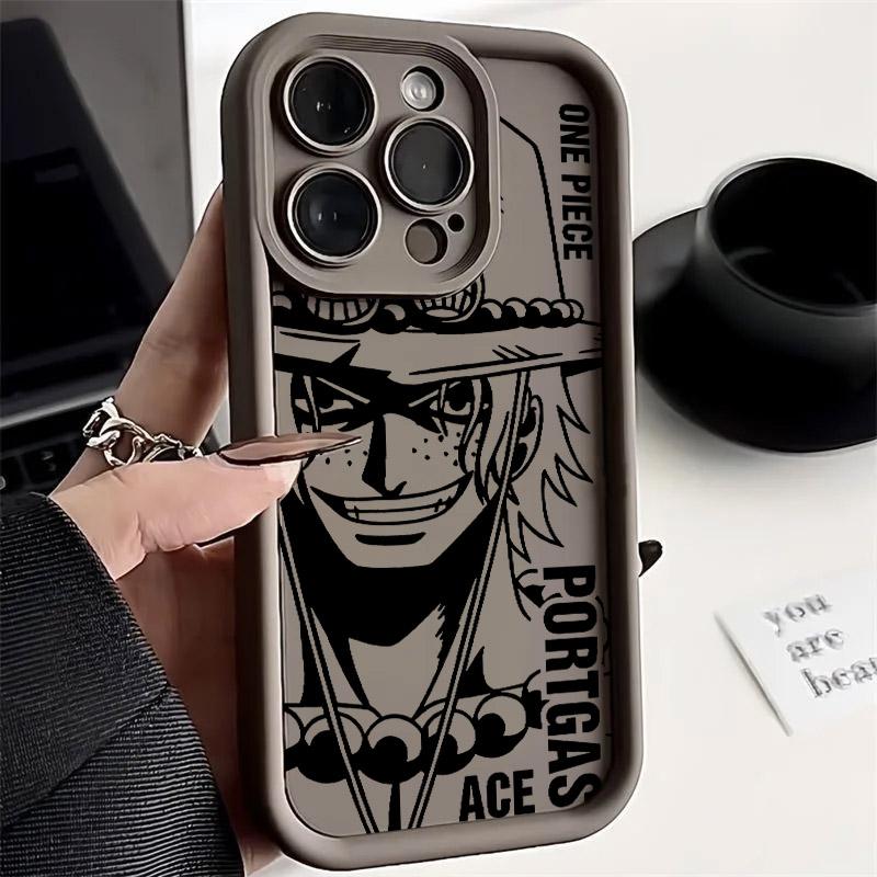 Luffy Ace Sabo Manga Ones P-PIECE Soft Case For iPhone 17 11 15 16 13 Pro Max 14 Plus 12 16 Pro 16E 17AIR Shockproof Phone Cover