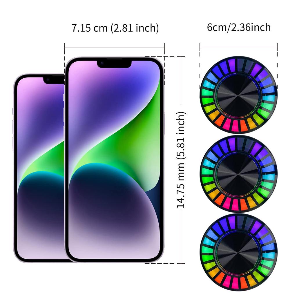 Portable RGB Music Rhythm Lights With Bone Conduction Speaker Bluetooth 5.0 Music Sync Color Changing Lights LED Pickup Light