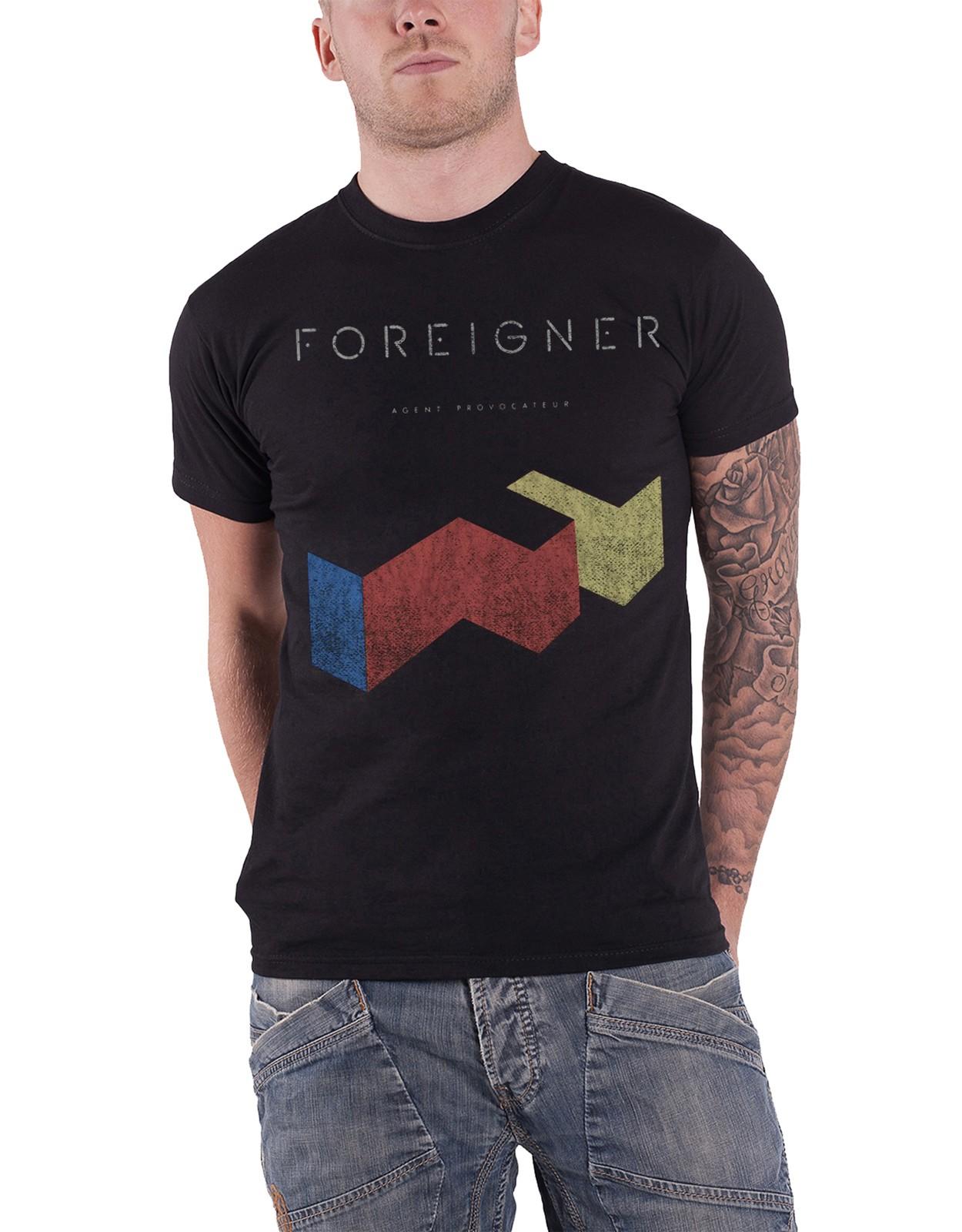 Футболка с принтом Foreigner Винтажная Agent Provocateur Логотип группы Официальная Мужская Новая Черная Унисекс Футболка XXXL