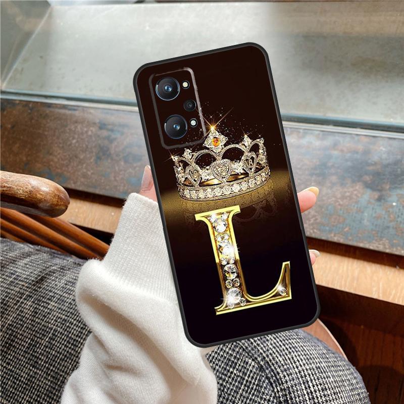 Buchstaben Monogramm Gold Marmor Hülle Für Realme 11 12 13 14 Pro Plus C53 C55 C51 C25 C63 C61 C65 C67 C71 C75 GT6 GT7 15 Pro