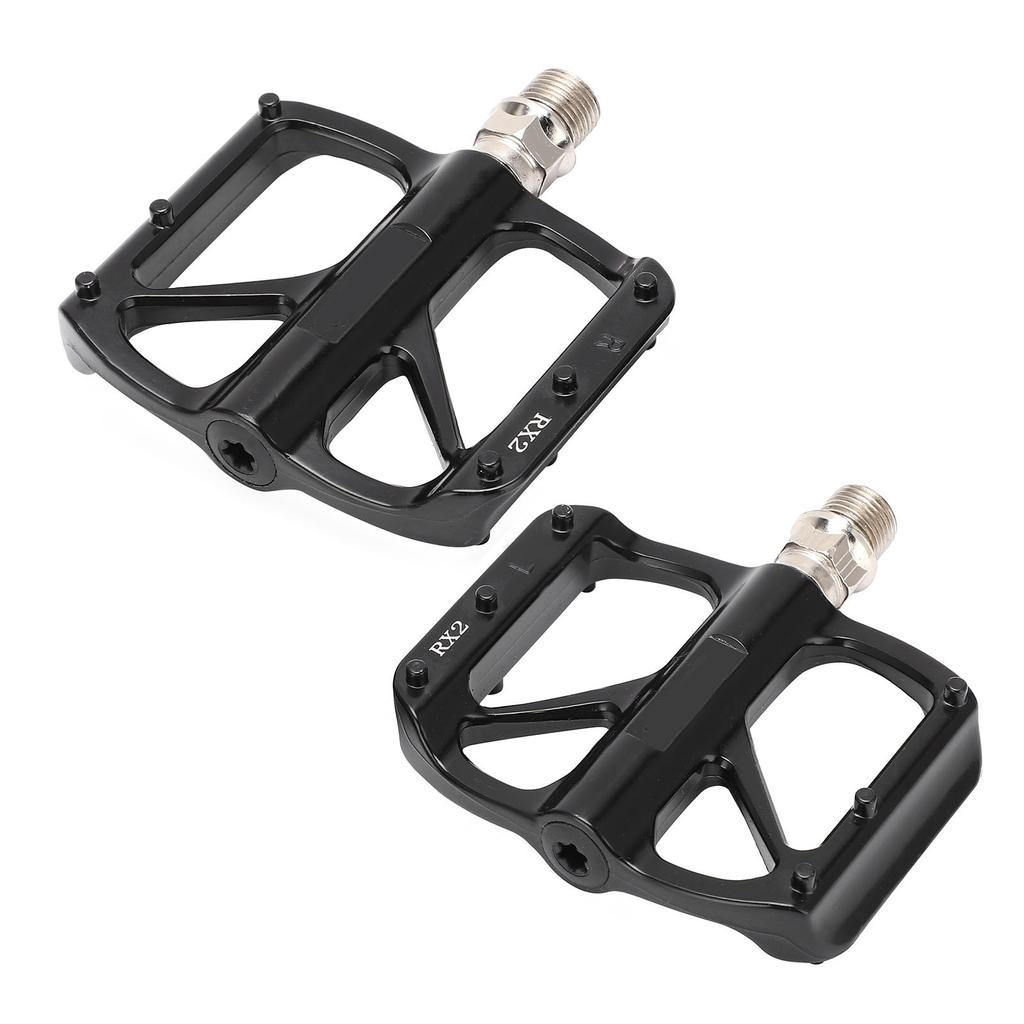 MEROCA Bicycle Pedals Mountain Bike Aluminum DU Bearing Pedals for Road Bikes RX2 Black