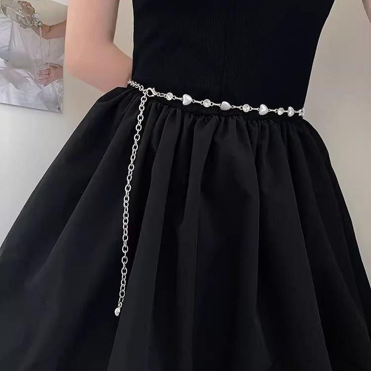 Womens Summer Pearl Waist Chain With Heart Design And Water Drilled Accents For Casual Dress Casual Wear