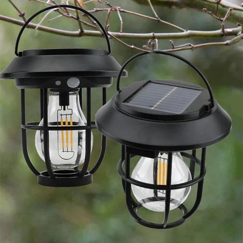 LED Solar Camping Lamp Human Body Sensing Lawn Lights Outdoor Waterproof Solar Wall Light Garden Street Decor Solar Garden Light