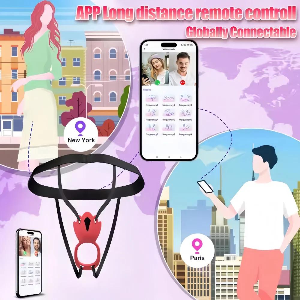 Nositelný kalhotkový vibrátor vibrační kroužek na penis G-bod klitorální stimulátor muži a ženy interaktivní erotické hračky produkty pro dospělé
