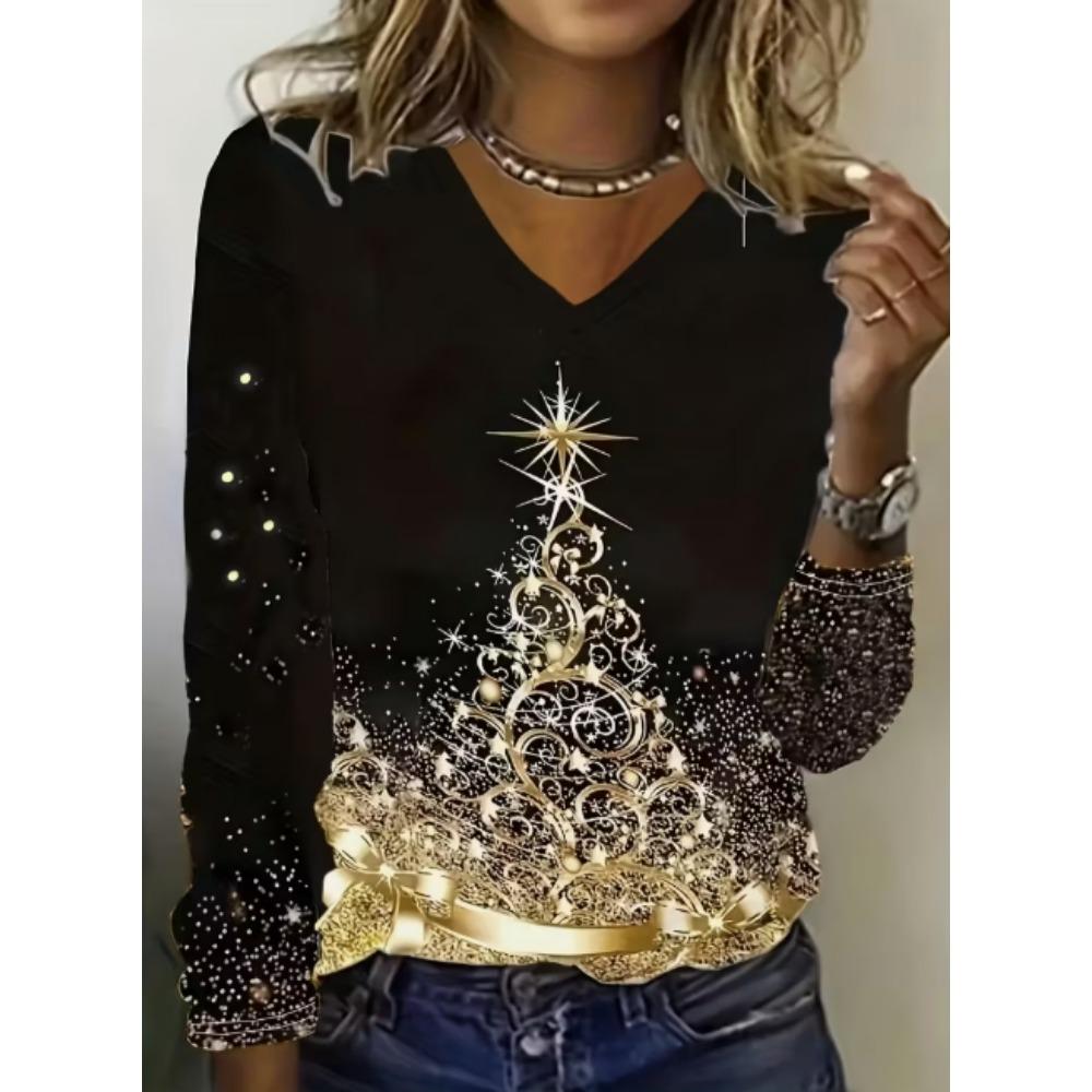 European and American Women's Long Sleeved Printed Fashionable Spring, Summer, Autumn T-shirts, Streetwear Tops