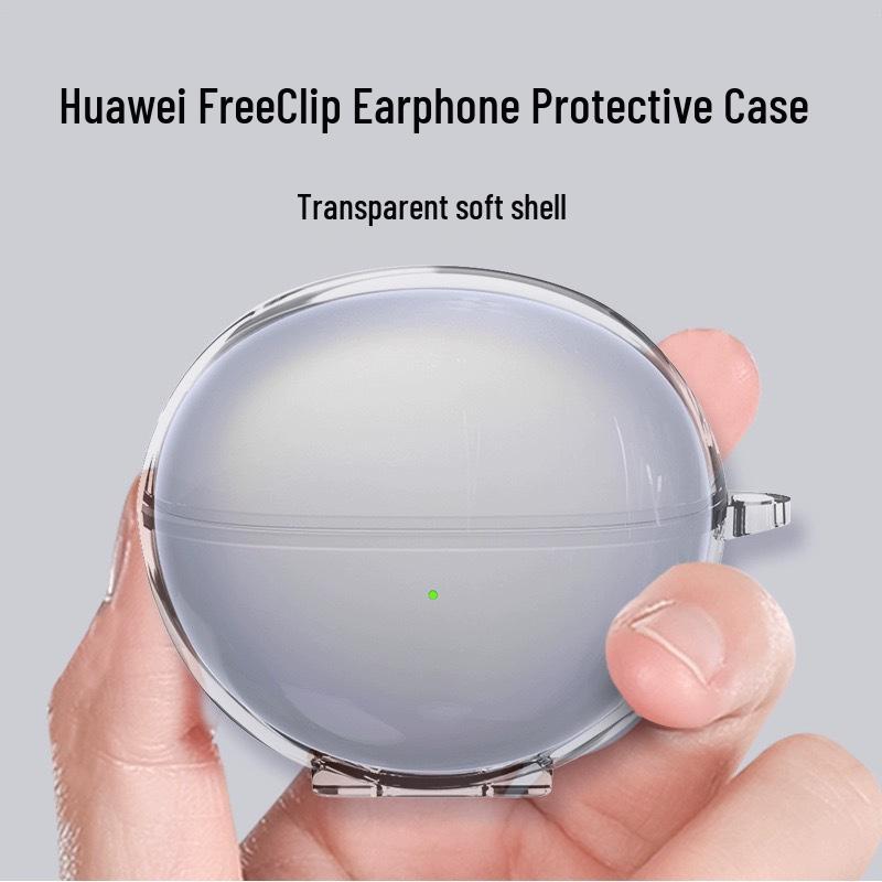 Huawei FreeClip Protective Earbuds Case: Transparent, Full Coverage, Anti-Drop, Soft Shell