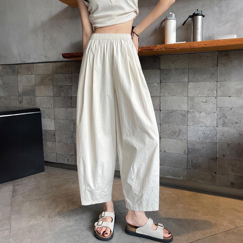 Yamamoto Petite Women s High-Waisted Cropped Harem Pants, Spring/Summer 2026 Collection - Lightweight, Wide-Leg, Flattering Balloon Style Medium