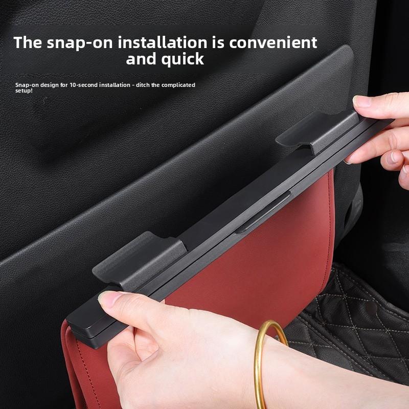 Car Leather Garbage Bags, Rear Seat Backrest Hanging Magnetic Absorption for Car Interior Cleaning Supplies