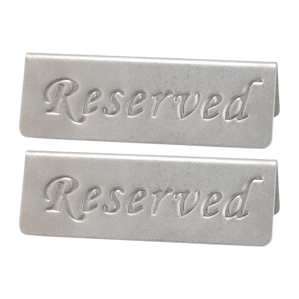2Pcs Metal Stainless Steel Reserved Sign Double Sided Reserved Table Signs for Restaurants Bar Cafe