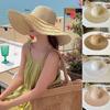 Foldable Sun Hat Wide Brim Panama Hat Women Fashion Fisherman Hat  For Beach Holiday Vacation