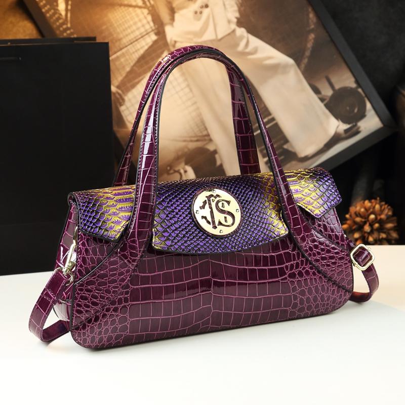 Genuine Leather Women's Bag 2023 Luxury Fashion Snake Pattern Ladies Tote Handbags Large Capacity Mom Shoulder Crossbody Bags