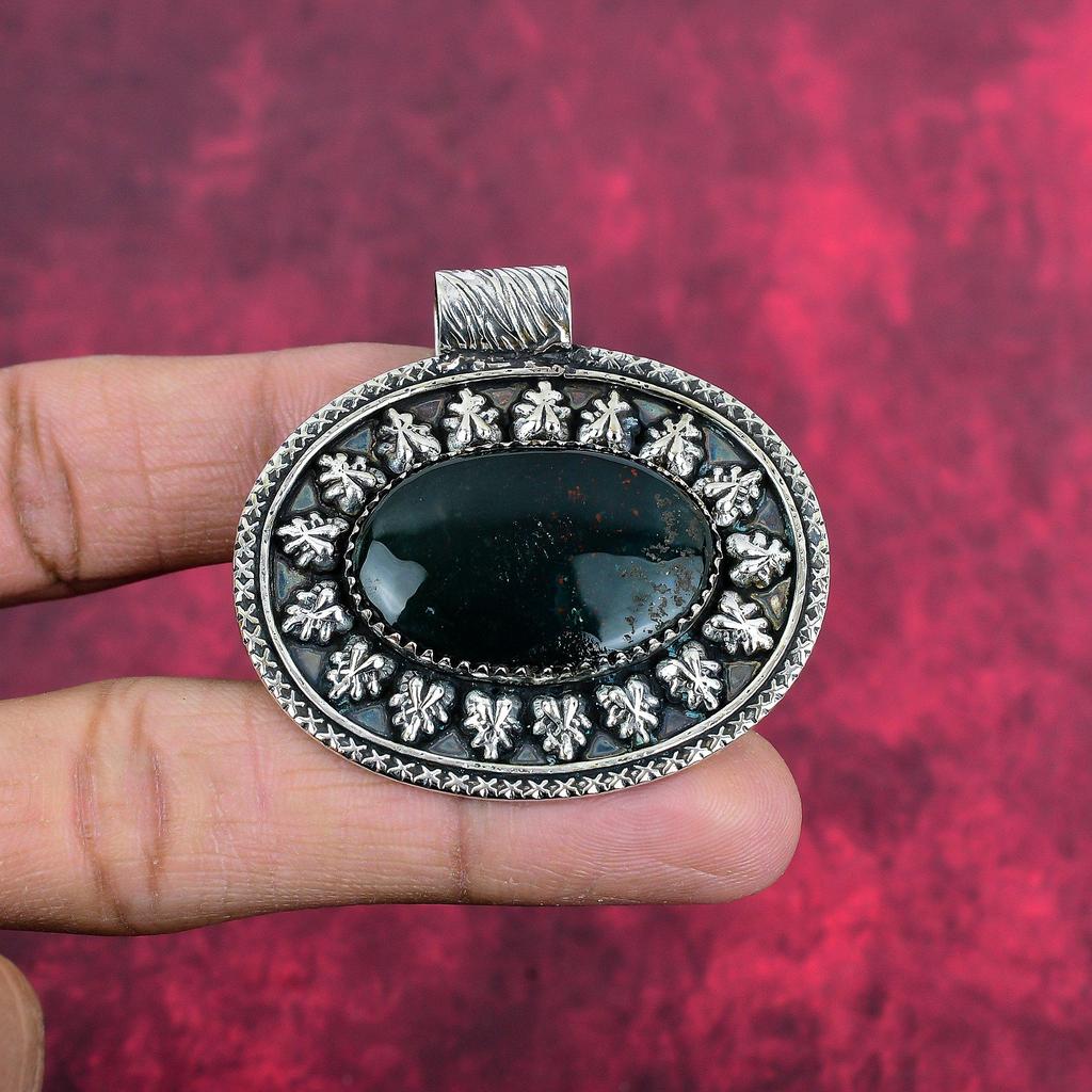 Bloodstone 925 Solid Sterling Silver Pendant Handmade Gemstone Jewelry, Gifts For Wife Brand New Pendant