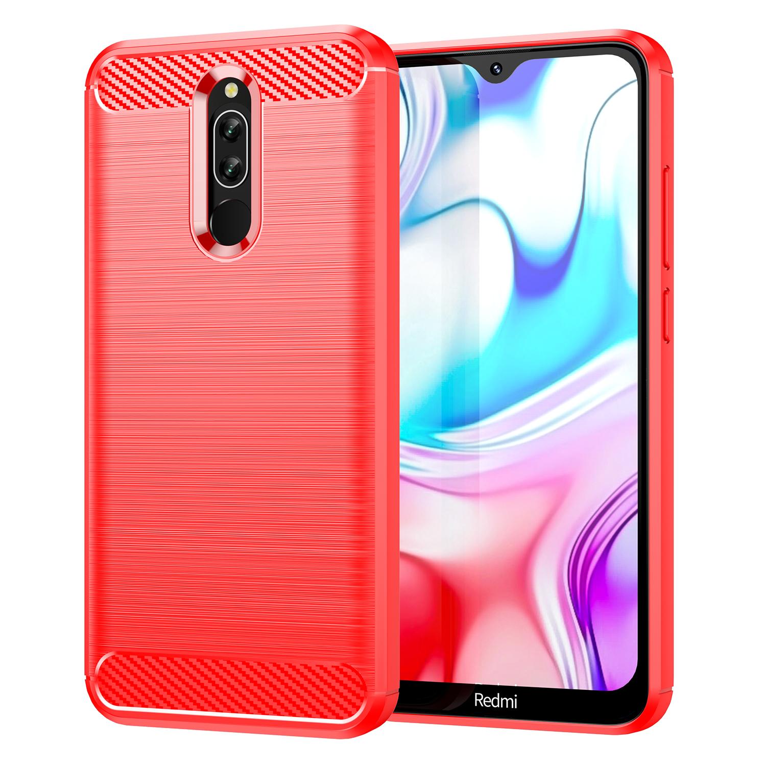 

Чохол з вуглецевого волокна для Xiaomi Redmi 8 8A Redmi Note 8t 8 Pro note6 pro М’яка силіконова протиударна задня кришка телефону Redmi 8A червоний