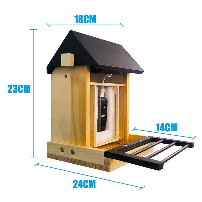 Smart Bird Feeder with 1080P Cam Built-in Battery Solar Low Power Night Vision Remote Recording Outdoor IP66 Waterproof Feeder