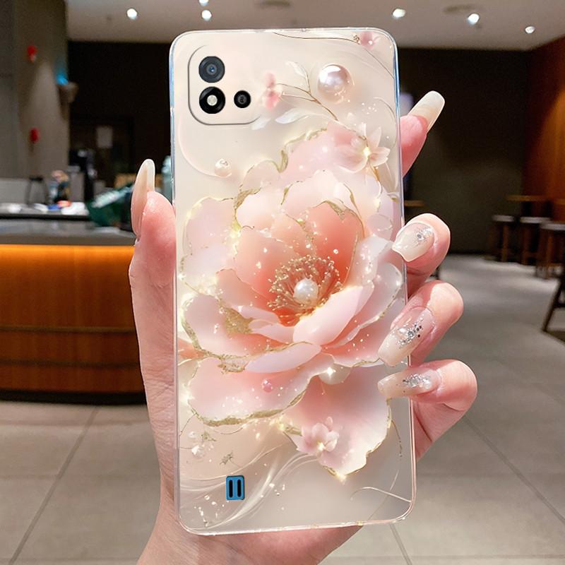 For Realme C11 (2021) RMX3231 / Realme C11 2020 RMX2185 Casing Clear Luxury Fashion Butterfly Flowers Soft Silicone Phone Case