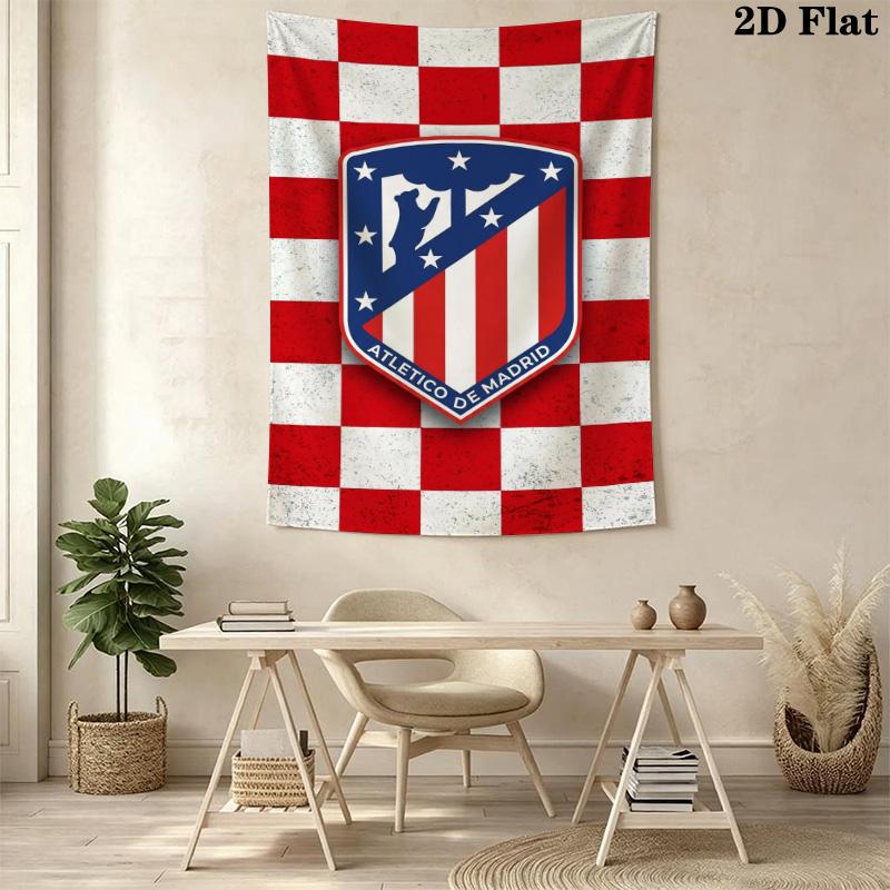 Atltico De Madrid Crest Wallpaper Bedding 1 Duvet Cover 2 Pillowcase Without Core Bedding Set Christmas Birthday Gift