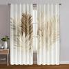 2 st   Gardintyg Fjädergardiner&Draperier Brun Palm Polyester (utan spö) Dekorationer för hemmabruk för sovrum vardagsrum