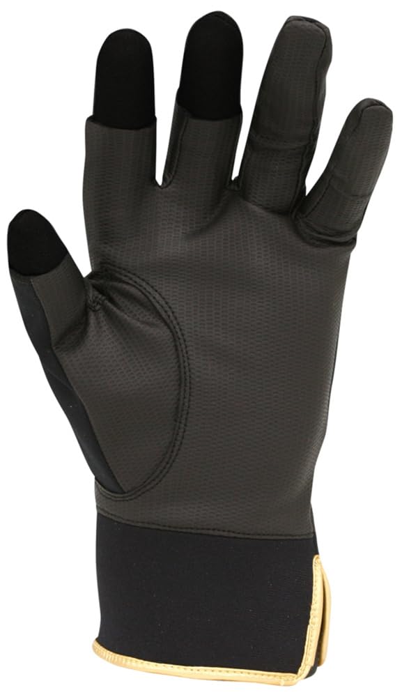 SUNLINE Specialist Windproof LL Black x Lion Gloves, 3-Finger Cut, Size, Gold, SUG-239