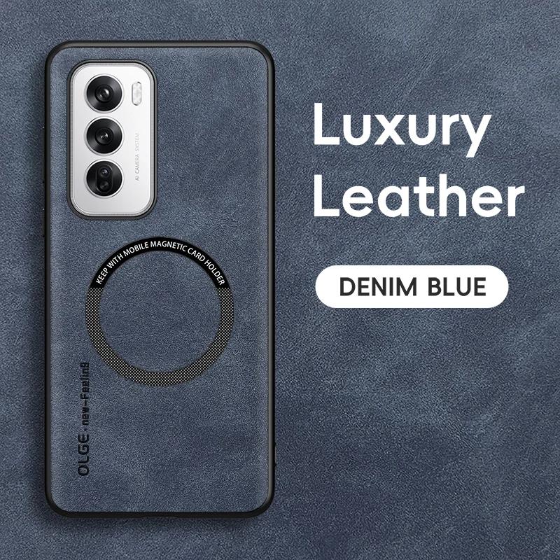For OPPO Reno 12 12 Pro Fine Hole Sheepskin Magnetic TPU Soft Edge Anti-Drop Anti Fingerprint Phone Case