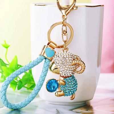 Zodiac Elegant Rhinestone Sheep Key Ring Charming Car Accessory For All Occasions Gift