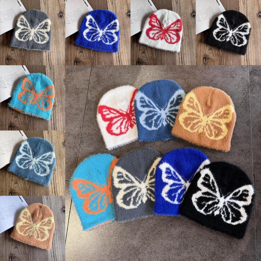 Knitted Butterfly Faux Mink Hat For Women Winter Warmth And Windproof Comfort