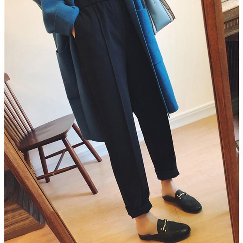Harem Pants Autumn and Winter Women Thick Pants High Waist Ankle-length Pants Female Loose Casual Straight Suit Pants