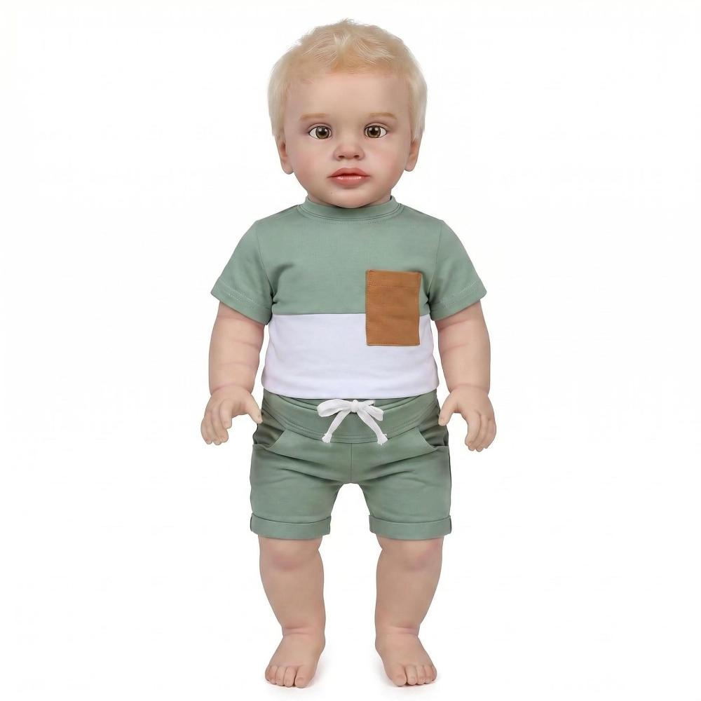 Huge Size 26 Inch Realistic Simulation Dolls PIPPA Soft Cloth Body Cute Rebirth Doll Rooted Gold Hair Cosplay Boy Newborn Dolls for Child Holiday Gift